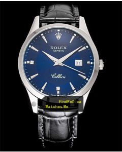Rolex Cellini m50505 Blue Face With Steel Bezel