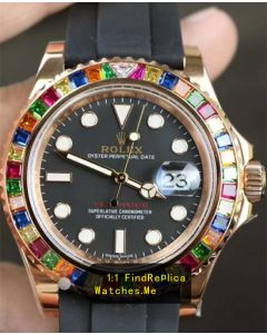 Rolex Yachtmaster 116695SATS Colored Diamond With 18K-Gold
