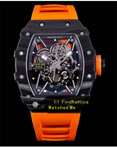 Richard Mille RM 35-02 Carbon Fiber With Orange Rubber Strap