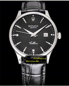 Rolex Cellini m50505 Black Face With Steel Bezel