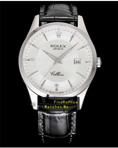 Rolex Cellini m50505 White Face With Steel Bezel