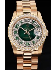 Green Rolex Day Date 118348 Diamonds