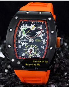 Richard Mille RM 036 Black Bezel With Orange Rubber Strap
