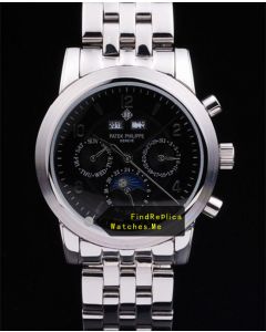 Patek Philippe 38MM Stainless Steel Case Black Face bf1243