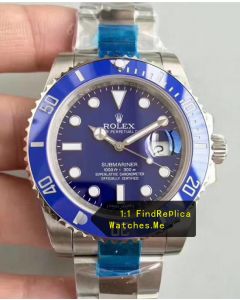 Blue Rolex Submariner 40mm 904L Steel N-Factory Watch