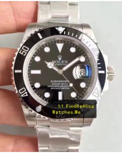 Black Rolex Submariner 40mm 904L Steel N-Factory Watch