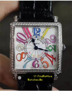 Franck Muller Master Square Colorful Numbers With Diamond Bezel