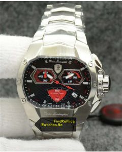 Lamborghini Red Dail Watch Stainless Steel 7809A