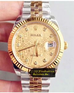 Rolex Datejust 116233 36mm Champagne Flower Face Watch