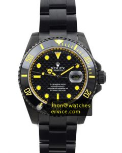 Yellow Rolex Submariner Black Steel