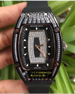 Richard Mille RM 07-01 Ladies All Black With Big Diamond