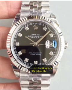 Rolex Datejust m126334 41mm Black Face Steel Watch
