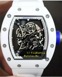 Richard Mille RM 055 White Blue Time Scale Button With Side Black 08A