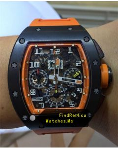 Richard Mille RM 011-FM Black Bezel With Orange Inner Frame