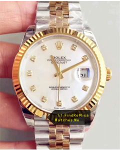 Rolex Datejust 116233-G-63203 36mm White Face Watch