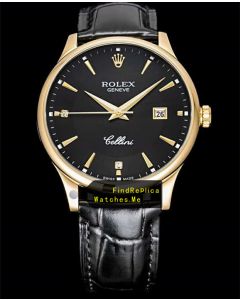 Rolex Cellini m50505 Black Face Date Watch
