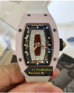 Richard Mille RM 07-01 Ladies Pink Bezel With White Strap